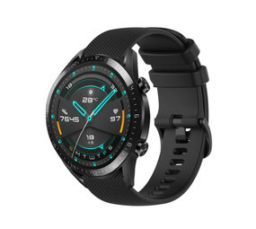 Strap-it® Huawei Watch GT 2 Luxe Siliconen bandje (zwart)