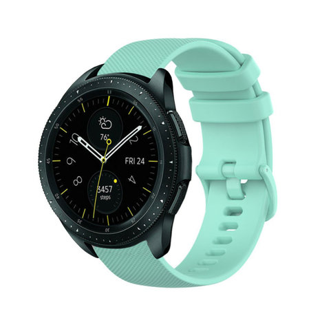 Strap-it® Strap-it Samsung Galaxy Watch 42mm Luxe Siliconen bandje (Aqua) Strap-it® Strap-it Samsung Galaxy Watch 42mm Luxe Siliconen bandje (Aqua)