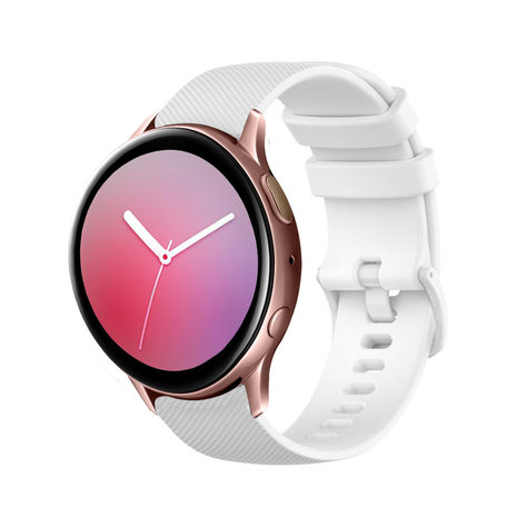 Strap-it® Strap-it Samsung galaxy watch Active Luxe Siliconen bandje (wit)