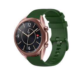 Strap-it® Samsung Galaxy Watch 3 41mm Luxe Siliconen bandje (legergroen)