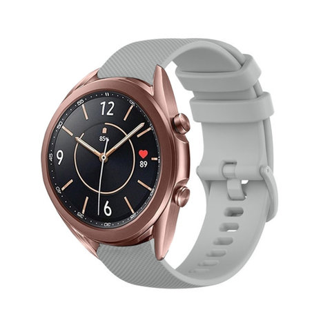 Strap-it® Strap-it Samsung Galaxy Watch 3 41mm Luxe Siliconen bandje (grijs)