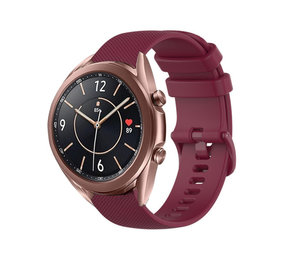 Strap-it® Samsung Galaxy Watch 3 41mm Luxe Siliconen bandje (donkerrood)