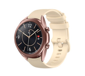 Strap-it® Samsung Galaxy Watch 3 41mm Luxe Siliconen bandje (beige)