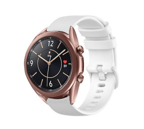 Strap-it® Samsung Galaxy Watch 3 41mm Luxe Siliconen bandje (wit)