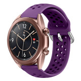 Strap-it® Samsung Galaxy Watch 3 - 41mm siliconen bandje met gaatjes (paars)