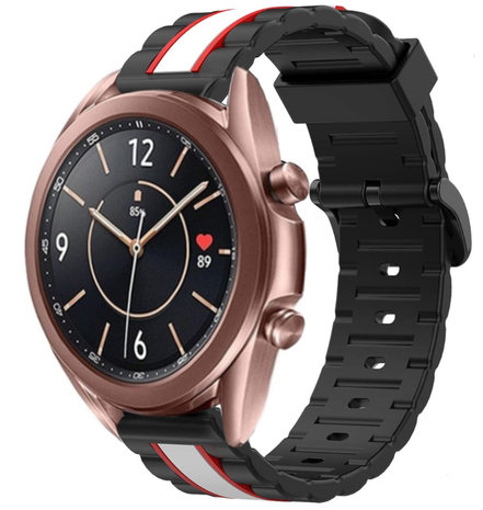 Strap-it® Strap-it Samsung Galaxy Watch 3 41mm Special Edition Band (zwart/wit)