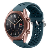 Strap-it® Samsung Galaxy Watch 3 - 41mm siliconen bandje met gaatjes (rock green)