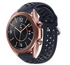 Strap-it® Strap-it Samsung Galaxy Watch 3 - 41mm siliconen bandje met gaatjes (donkerblauw)