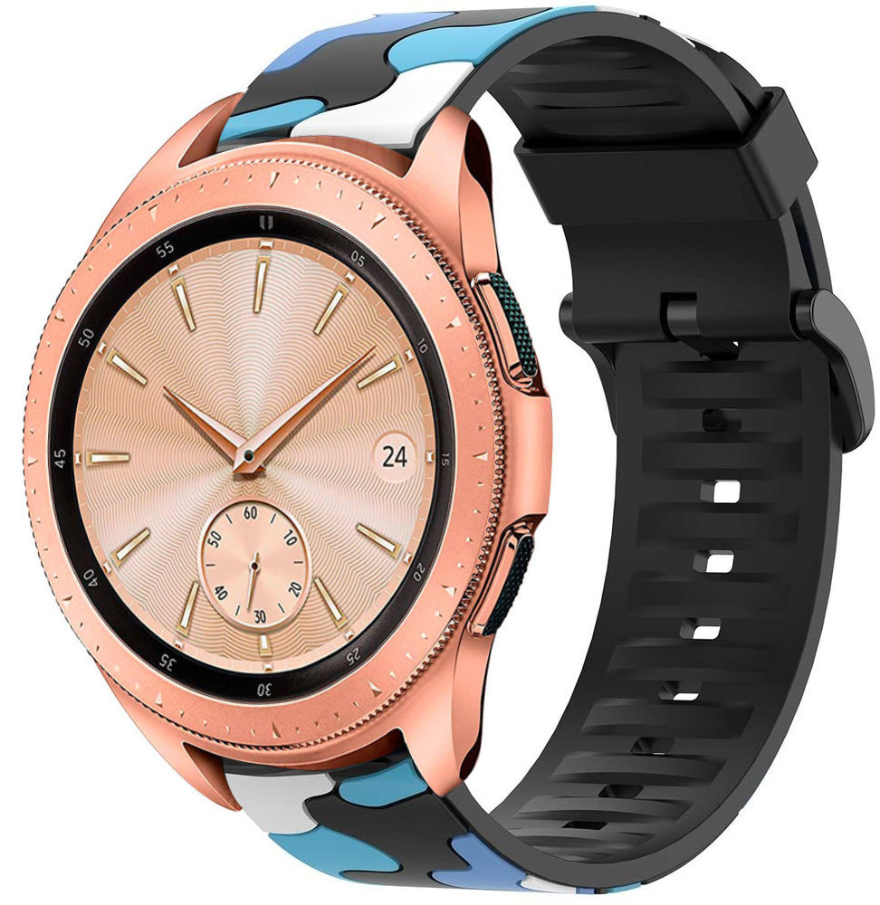 Strap-it® Strap-it Samsung Galaxy Watch camouflage band (blauw)