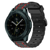 Strap-it® Samsung Galaxy Watch 42 mm sport gesp band (zwart/rood) Strap-it® Samsung Galaxy Watch 42 mm sport gesp band (zwart/rood)