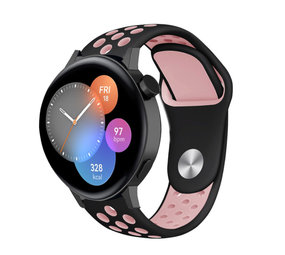 Strap-it® Huawei Watch GT3 42mm sport band (zwart/roze)