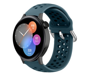 Strap-it® Huawei Watch GT 3 42mm siliconen bandje met gaatjes (rock green)
