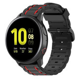 Strap-it® Samsung Galaxy Watch Active sport gesp band (zwart/rood)