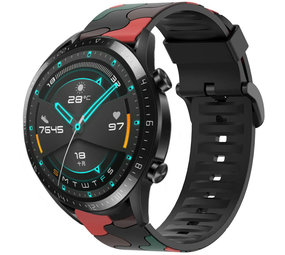 Strap-it® Huawei Watch GT 2 42mm camouflage band (rood)