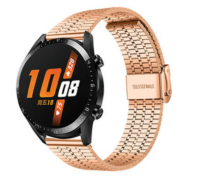 Strap-it® Huawei Watch GT 2 roestvrij stalen band (rosé goud)