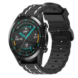 Strap-it® Huawei Watch GT 2 sport gesp band (zwart/wit)