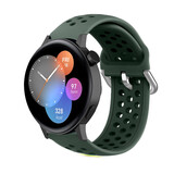 Strap-it® Huawei Watch GT 3 42mm siliconen bandje met gaatjes (legergroen)