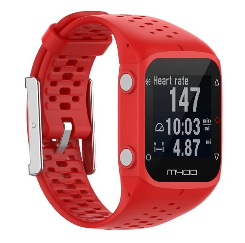 Strap-it® Strap-it Polar M400 / M430 siliconen bandje (rood)