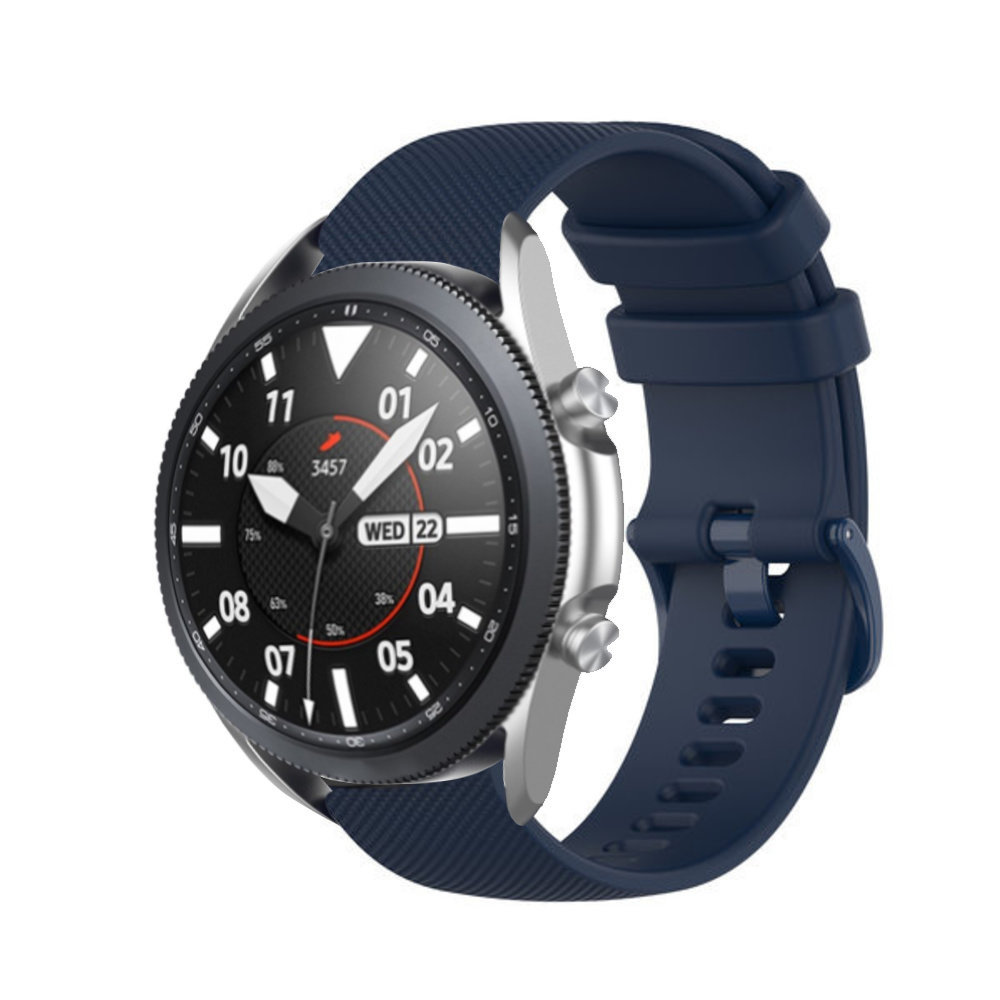 Strap-it® Strap-it Samsung Galaxy Watch 3 45mm luxe siliconen bandje (donkerblauw)