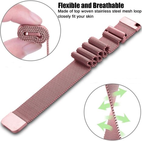 Strap-it® Strap-it Polar Pacer Milanese band (roze)