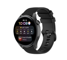 Strap-it® Huawei Watch 3 (Pro) luxe siliconen bandje (zwart)