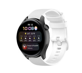 Strap-it® Huawei Watch 3 (Pro) luxe siliconen bandje (wit)