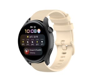 Strap-it® Huawei Watch 3 (Pro) luxe siliconen bandje (beige)