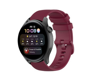Strap-it® Huawei Watch 3 (Pro) luxe siliconen bandje (donkerrood)