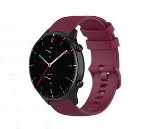 Strap-it® Amazfit GTR 2 luxe siliconen bandje (donkerrood)