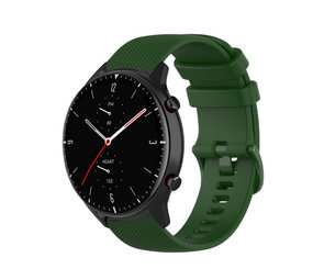 Strap-it® Amazfit GTR 2 luxe siliconen bandje (legergroen)