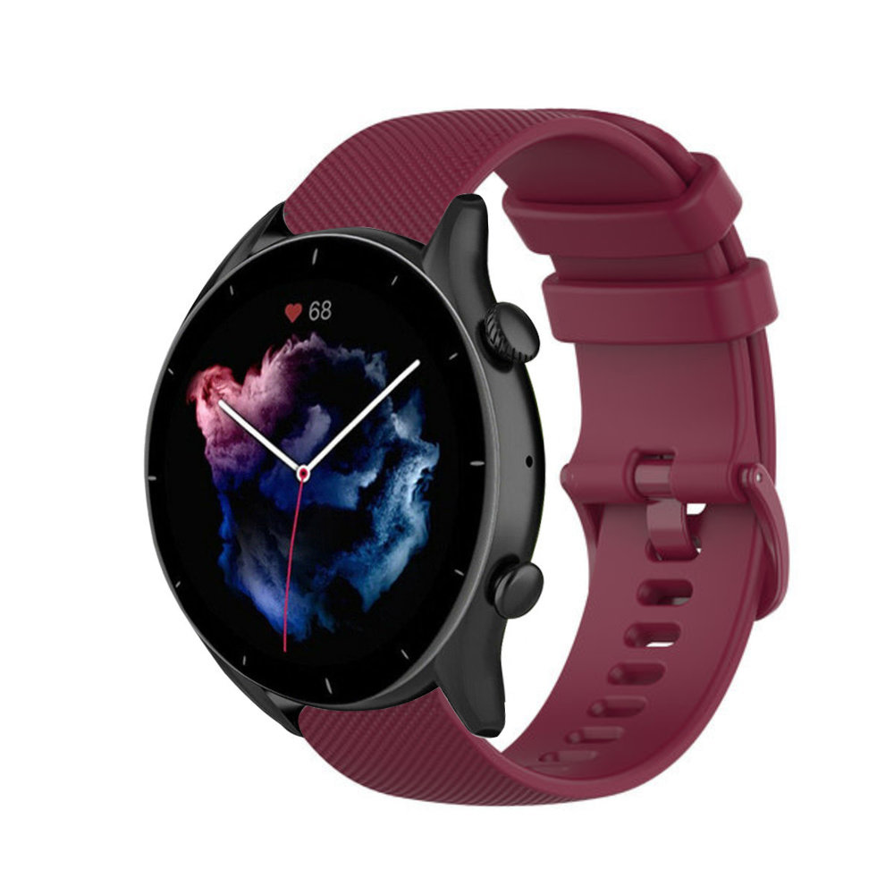Strap-it® Strap-it Amazfit GTR 3 (Pro) luxe siliconen bandje (donkerrood)