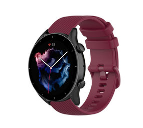 Strap-it® Amazfit GTR 3 (Pro) luxe siliconen bandje (donkerrood)