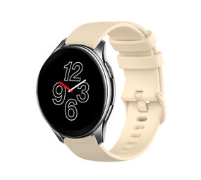 Strap-it® OnePlus Watch luxe siliconen bandje (beige)
