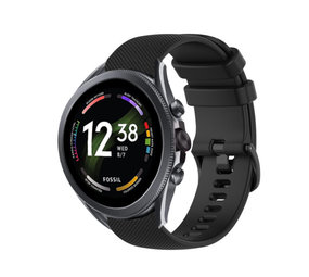 Strap-it® Fossil Gen 6 44mm luxe siliconen bandje (zwart)