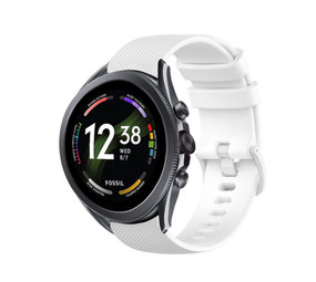 Strap-it® Fossil Gen 6 44mm luxe siliconen bandje (wit)