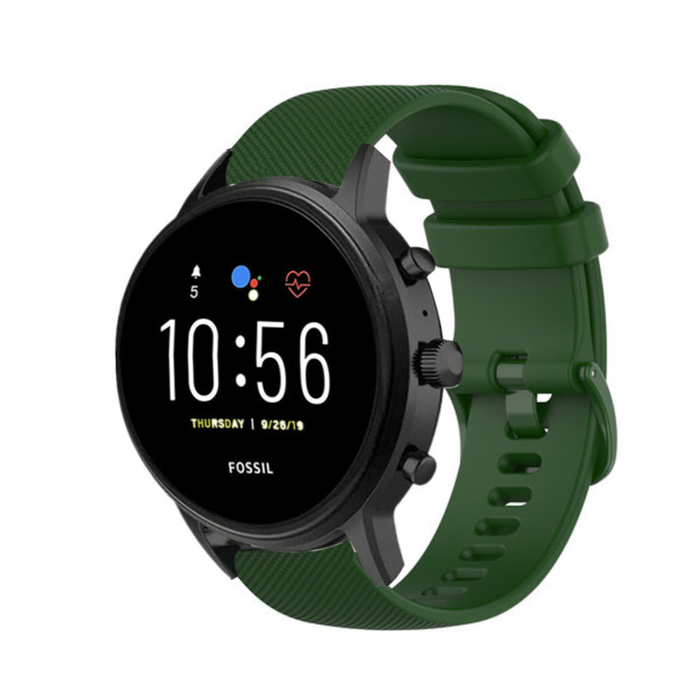 Strap-it® Strap-it Fossil Gen 5 luxe siliconen bandje (legergroen)