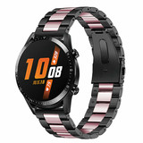Strap-it® Huawei Watch GT 2 stalen band (zwart/roze)