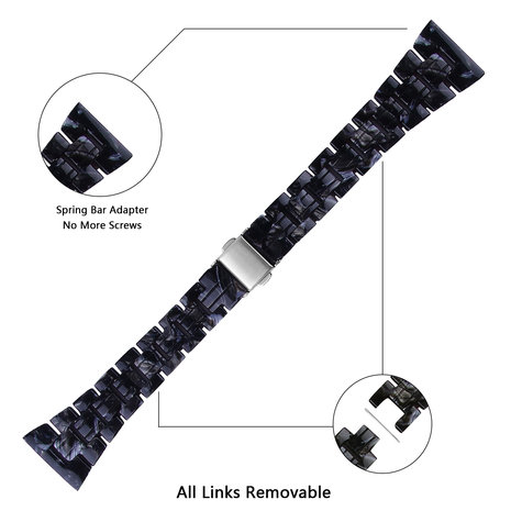 Strap-it® Strap-it Xiaomi Mi Watch resin band (zwart/wit)