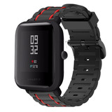 Strap-it® Xiaomi Amazfit Bip sport gesp band (zwart/rood)