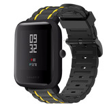 Strap-it® Xiaomi Amazfit Bip sport gesp band (zwart/geel)