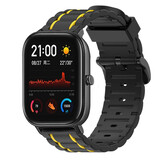Strap-it® Xiaomi Amazfit GTS sport gesp band (zwart/geel) Strap-it® Xiaomi Amazfit GTS sport gesp band (zwart/geel)