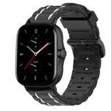 Strap-it® Xiaomi Amazfit GTS 2 sport gesp band (zwart/wit)