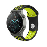 Strap-it® Huawei Watch GT 2 Pro sport band (zwart/geel)