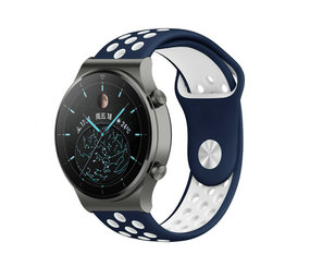 Strap-it® Huawei Watch GT 2 Pro sport band (blauw/wit)