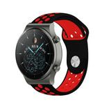 Strap-it® Huawei Watch GT 2 Pro sport band (zwart/rood) Strap-it® Huawei Watch GT 2 Pro sport band (zwart/rood)