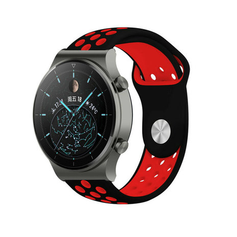 Huawei Watch GT 2 Pro sport band zwart rood Smartwatchbanden