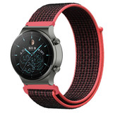 Strap-it® Huawei Watch GT 2 Pro nylon band (zwart/koraal)