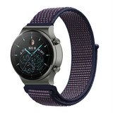 Strap-it® Huawei Watch GT 2 Pro nylon band (paars-blauw) Strap-it® Huawei Watch GT 2 Pro nylon band (paars-blauw)