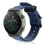 Strap-it® Huawei Watch GT 2 Pro nylon gesp band (blauw) Strap-it® Huawei Watch GT 2 Pro nylon gesp band (blauw)