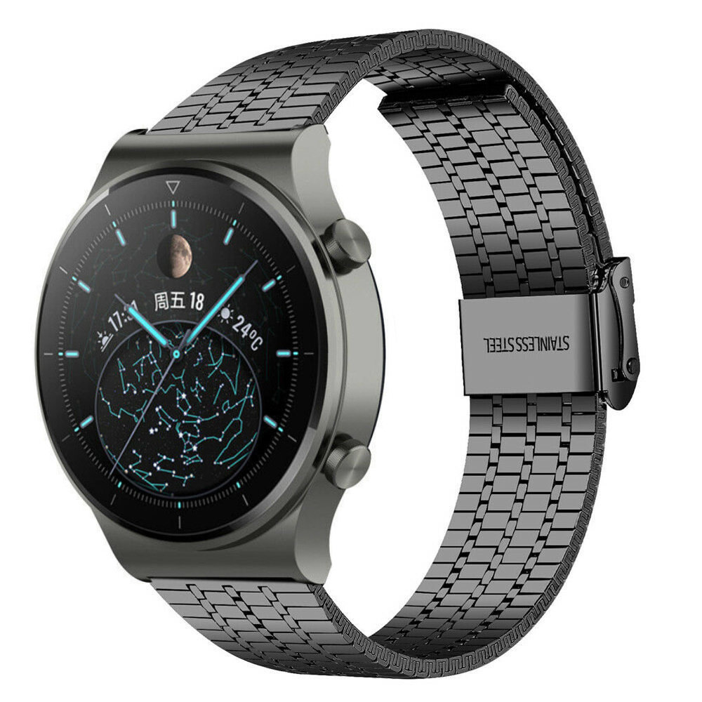 Strap-it® Strap-it Huawei Watch GT 2 Pro roestvrij stalen band (zwart)